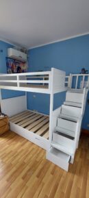 white bunk bed