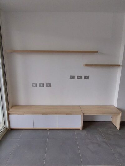 T.v unit with natural colours