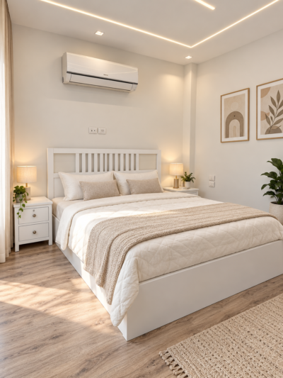 سرير مودرن بشرائح خشبية<br/>