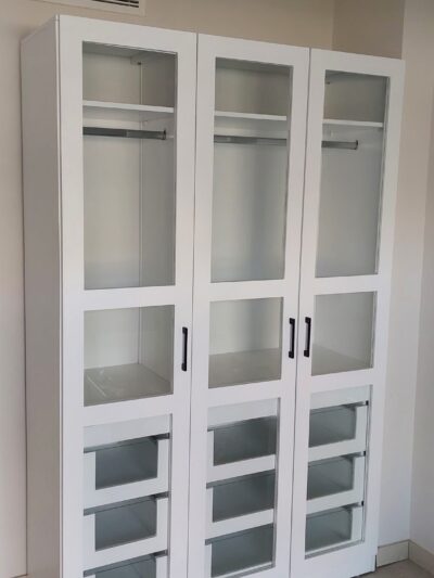 White Glass-Door Wardrobe