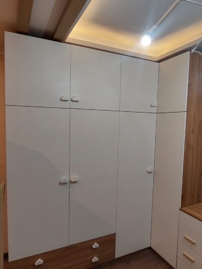 Corner Wardrobe ? White & Oak Finish