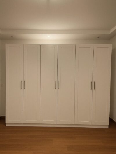 6-Door Modern White Wardrobe