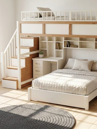 Bunk Bed with wooden textures