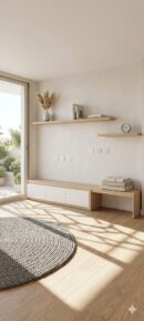 T.v unit with natural colours