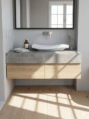 curved bathroom unit