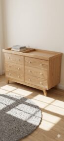 oak changing tabel & storage