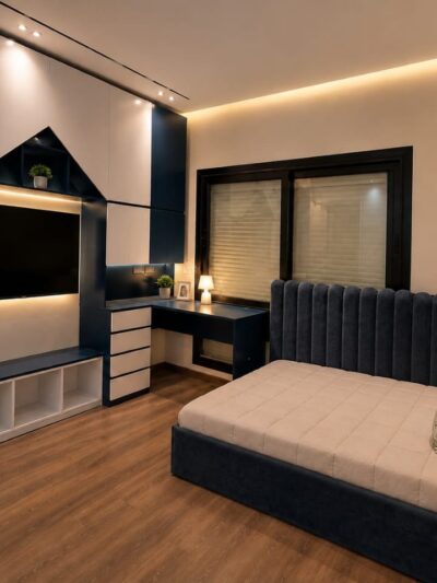Navy blue Modern Bedroom Set