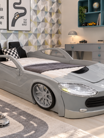 Silver Racer Car Bed