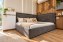 Gray Upholstered Corner Bed